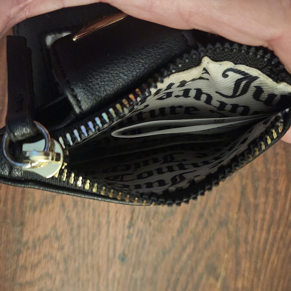 Juicy Couture Black Wallet Coin Purse with Multicolor Logo NWOT - Picture 3 of 4